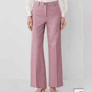 NWT Ann Taylor, size 4, perfect wide leg pant in flannel, orchid rose, 2024
